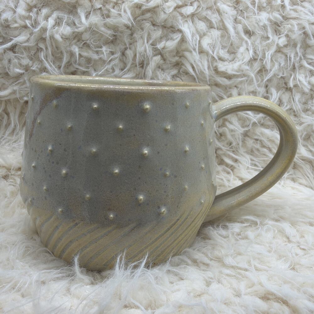 Handmade Ceramic Fidget Mug Large Whimsical Moth Bee Celestial